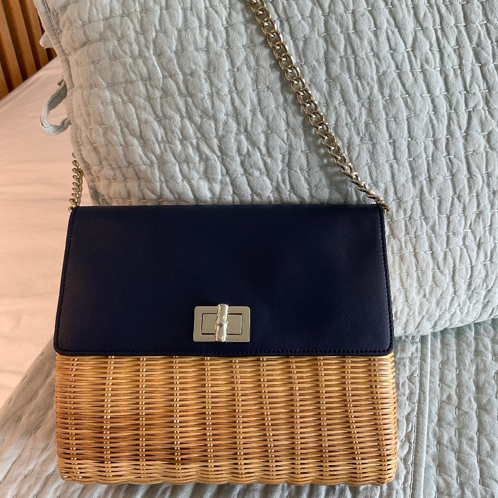 Talbots straw satchel purse